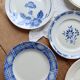 6 vintage mismatched blue and white earthenware dessert plates