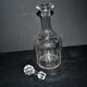 Vintage bistro carafe in cut glass with flat ribs H33cm
