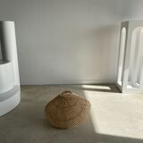 Small rattan lampshade in the shape of a braided hat