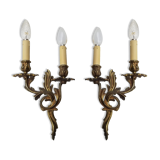 Pair of Bronze Louis XV style wall light