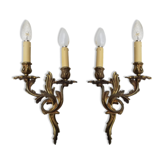 Pair of Bronze Louis XV style wall light