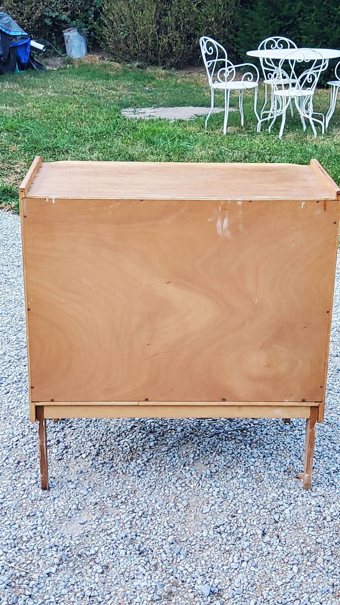 Vintage Gérard Guermonprez chest of drawers with 3 compass feet from the 50s