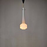 Stilnovo Pendant in Milk Glass and Brass, Italy 1960's