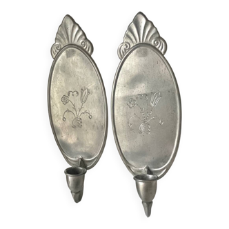 Paire de bougeoirs muraux Art Déco par Svenskt Tenn Josef Fra