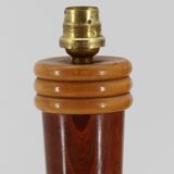 old lamp foot in wood and brass