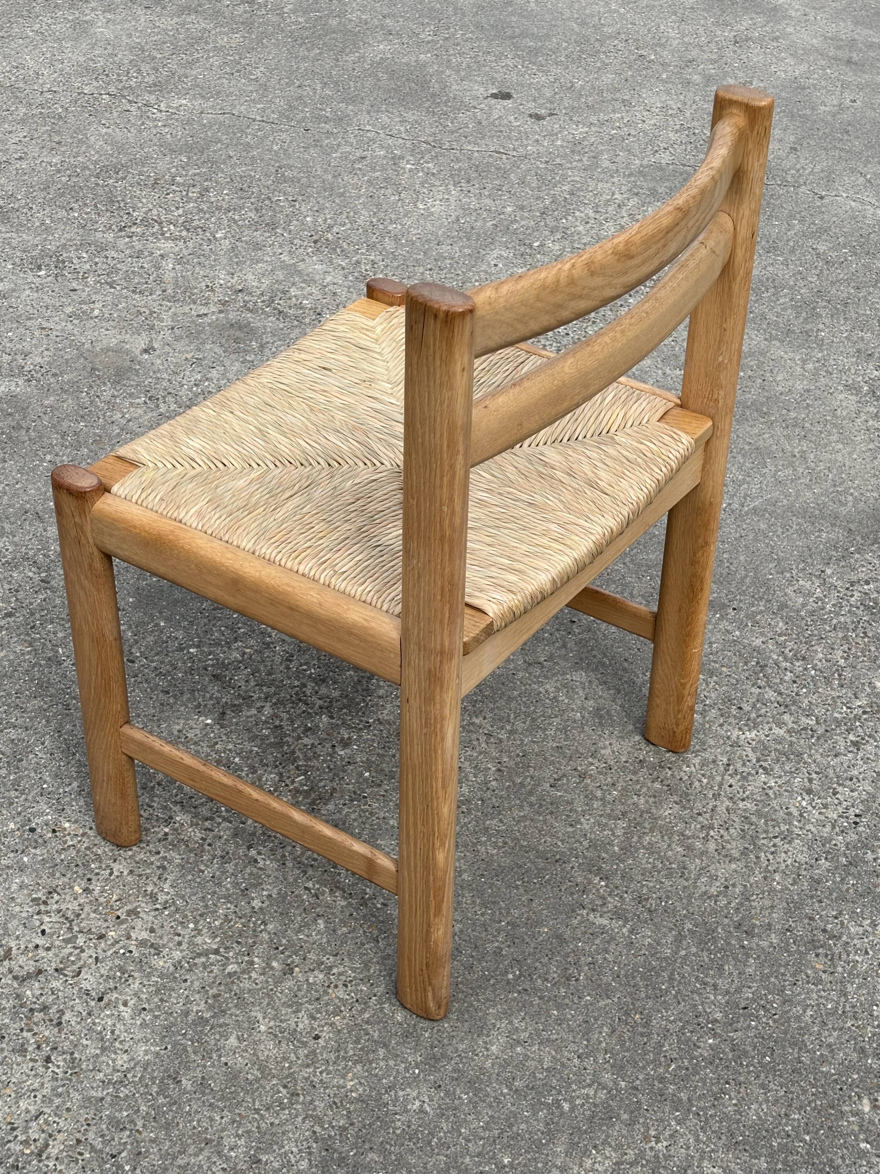 Vintage dining chairs set of 6 oak and rattan design minimalist design