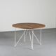 Round table in metal and wood, France, circa 1950