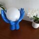 Lampe main céramique globe boule design vintage 1970