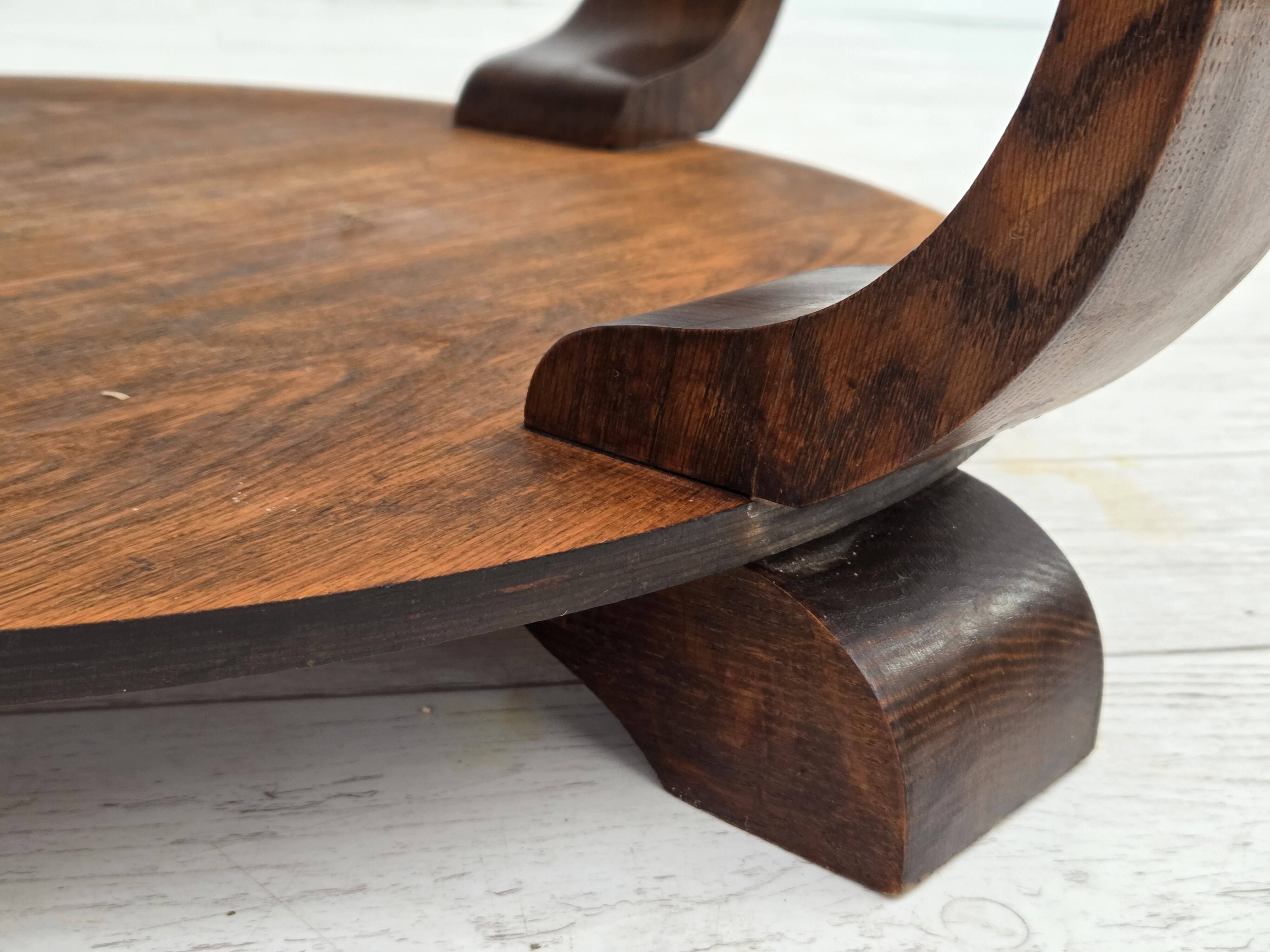 1950s, Danish artdeco coffee table, oak wood.