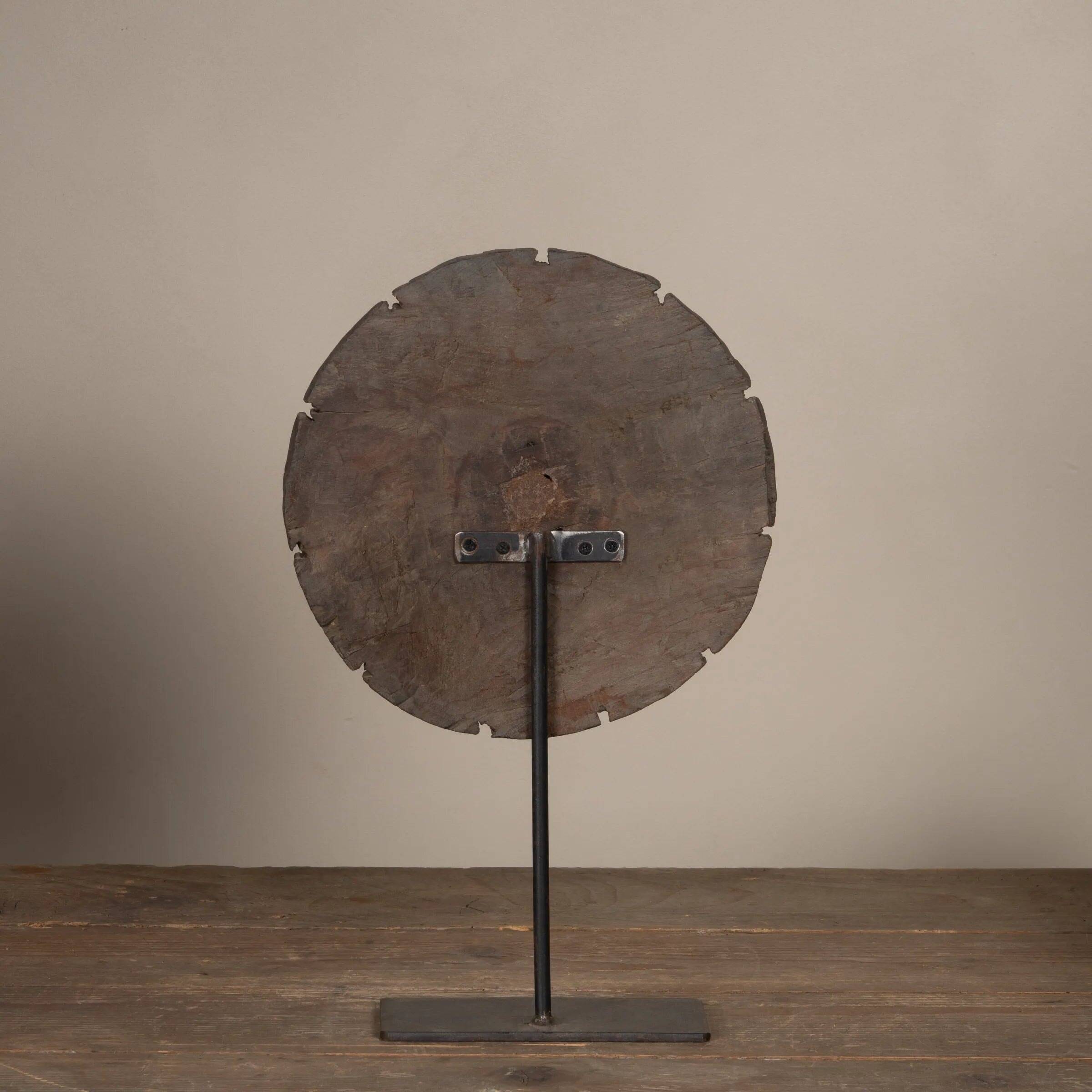 Mandal - Indian wooden wheel on stand no. 1