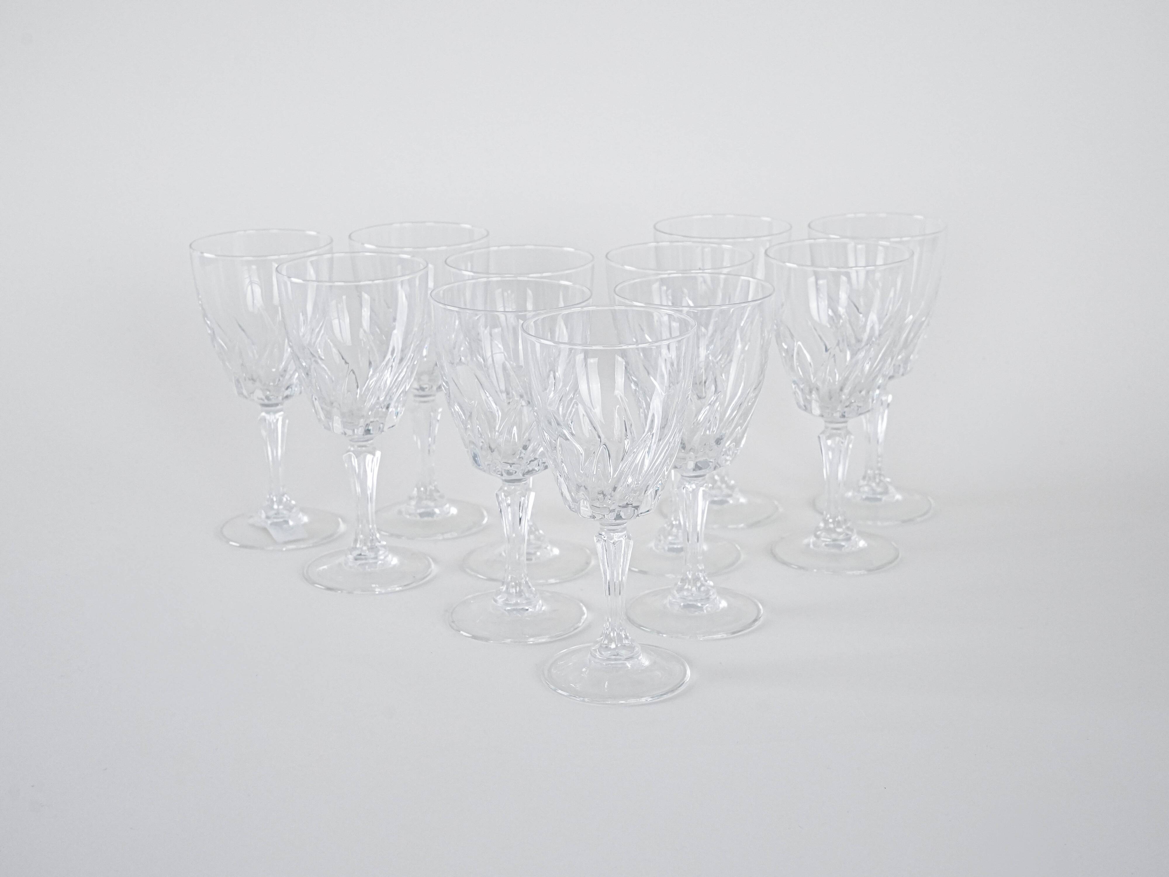 Set of crystal glasses, Danish design, 1970s, manufactured in Denmark
