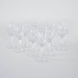 Set of crystal glasses, Danish design, 1970s, manufactured in Denmark