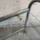 Vintage silver chrome-plated steel and glass two-tier serving trolley with wheels