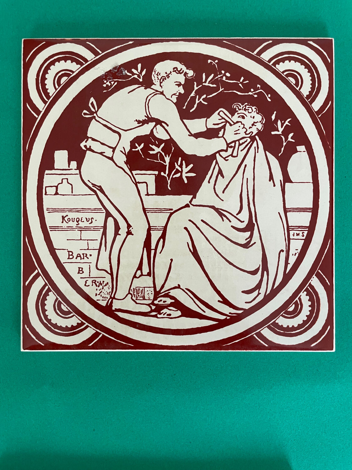 Set of 5 John Moyr Smith 15×15cm tiles – collector's items