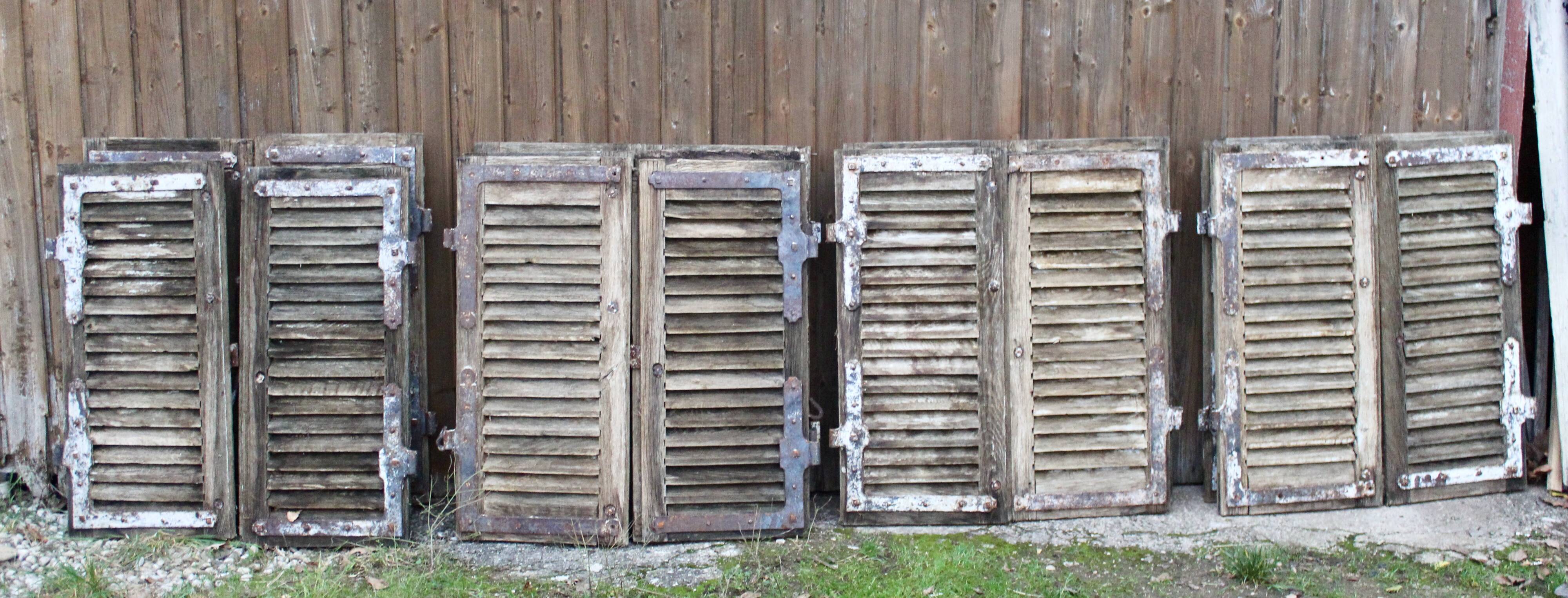 Set of 10 PAIRS of antique 19th-century shutters