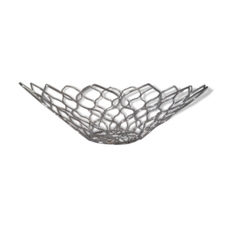 Fruit basket in chrome metal