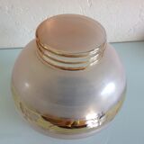 Plafoonier globe in pink frosted glass art deco style