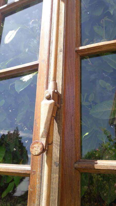 Lot of 4 oak windows H141xL112/117cm old small panes