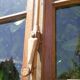 Lot of 4 oak windows H141xL112/117cm old small panes