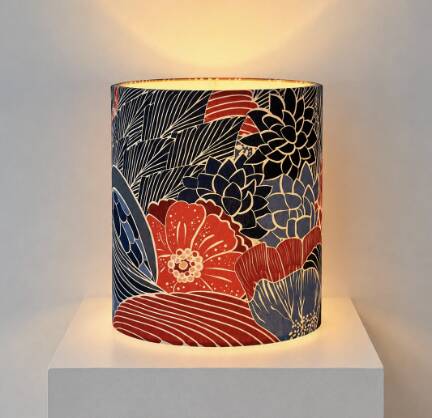 Abat-jour comme neuf avec motif floral accrocheur