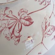Soup pattern "Chevrefeuille" iron earth, Salins, porcelain