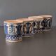 Set of 4 Korond blue handcrafted cups – Signed vintage ceramic