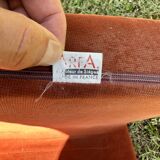 Arfa brick red velvet armchair