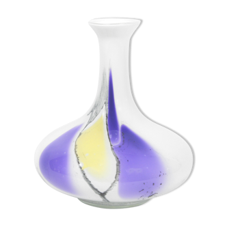 Vase Zieher en verre, soufflé à la main et coloré, Allemagne, années 1970