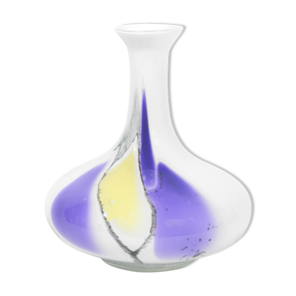 A glass, hand-blown, colorful Zieher vase, Germany, 1970