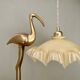 Vintage lampshade pendant light in pale yellow opaline