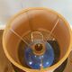 Table lamp in blue stoneware and vintage herbarium lampshade