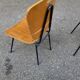 2 workshop chairs in wood and black steel, 1950s