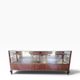 Comptoir de magasin/vitrine/présentoir vintage en bois