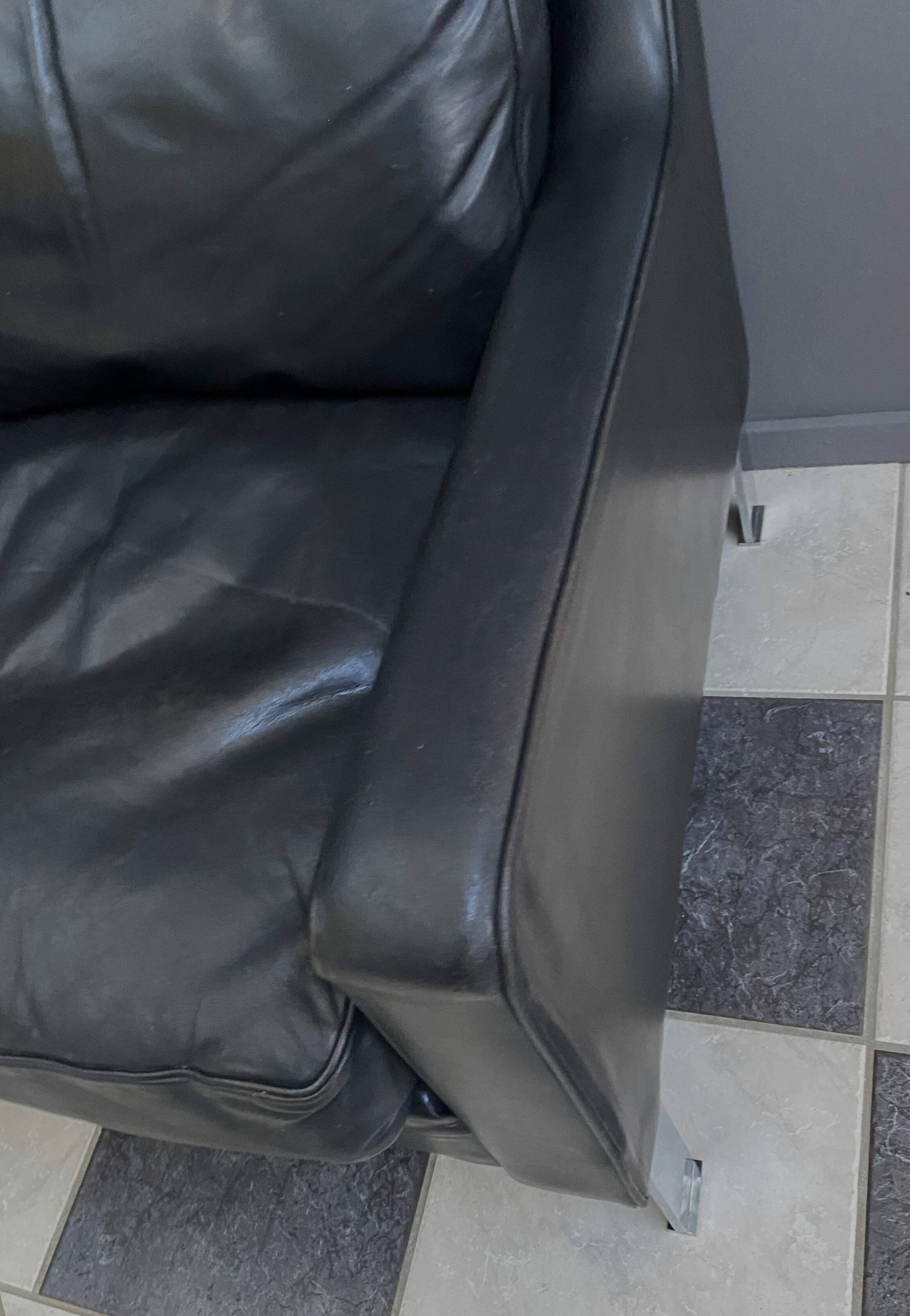 black leather Tecta -seat sofa by Hans Konecke 1960s