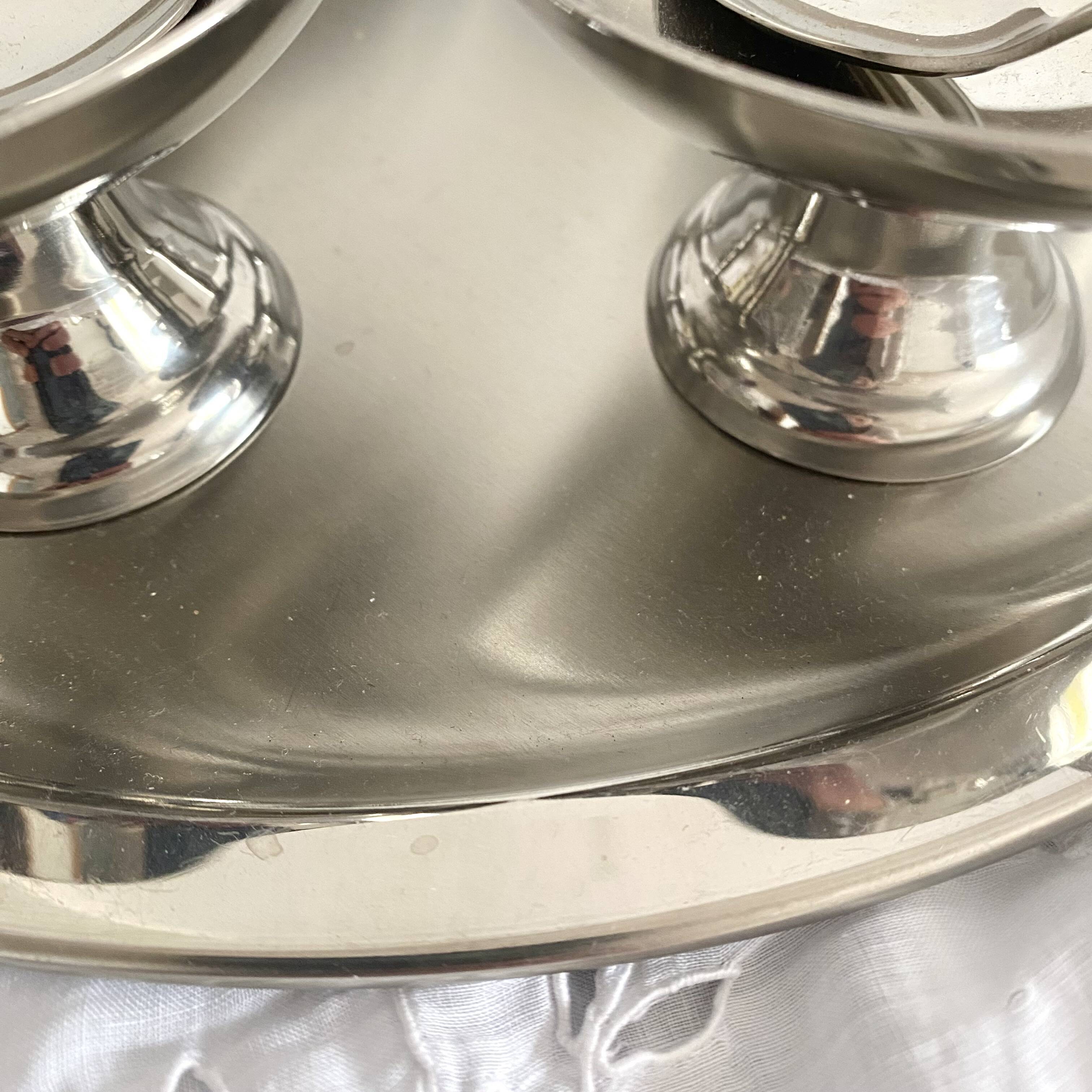 Stainless steel ice cream cup and tray set