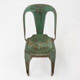 Set of 4 Vintage green Model A Chairs from Tolix, France, 1950s