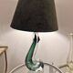 Vintage lampe val saint lambert en cristal vert