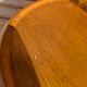 Side table with 2 trays on wheels, foldable, light wood (beech)