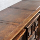 Spanish Brutalist Sideboard With Geometric Patterns, 1940s