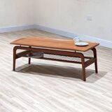 Arne Hovmand-Olsen coffee table with a rattan rack