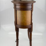 Louis XVI style walnut and marble cabinet