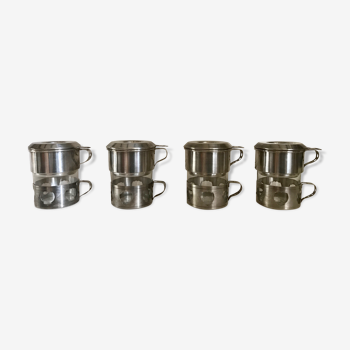 Café filtre vintage en métal argenté années 40