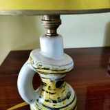 Lampe en céramique jaune vintage