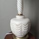 Pink frosted glass bedside table lamp, boudoir decoration
