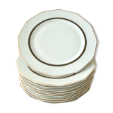 Set of 9 Limoges porcelain dessert plates