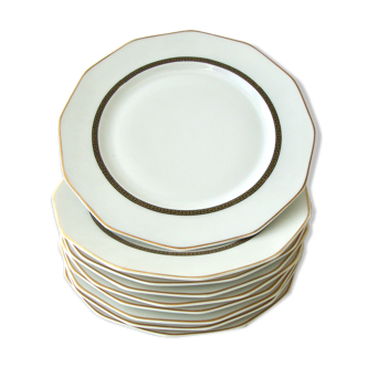 Lot de 9 assiettes en porcelaine de Limoges
