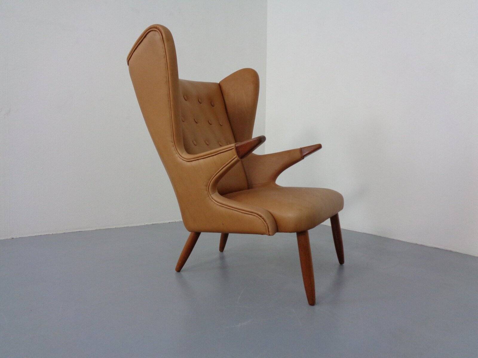 Teak and leather armchair by Svend Skipper for Skippers Møbler, Denmark, 1960s