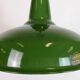 Lampe suspendue en émail vert industriel de Jackson Electrical Co., années 1960.