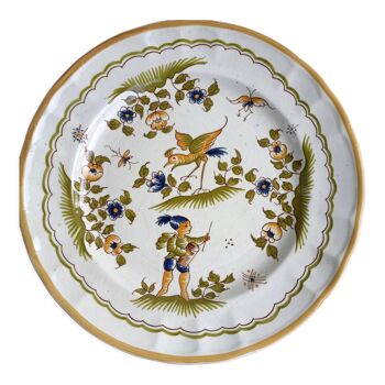 Old plate reproduction Old Moustiers 70s decorations Moustiers