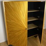 Straw marquetry cabinet